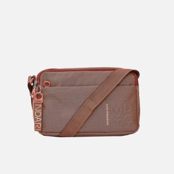 Borsa donna tracolla con zip sopra Mandarina Duck MD 20 Pecan Nut