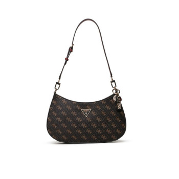 Borsa donna tracolla mezzaluna Noelle Guess HWQL7879180-Brown Valigeria-it