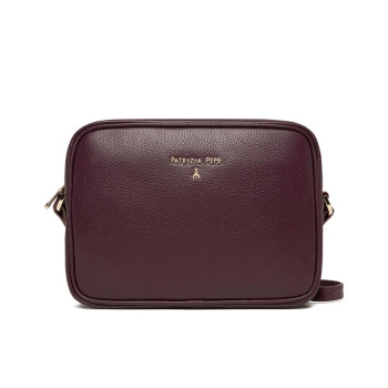 Borsa donna tracolla con zip sopra Patrizia Pepe Purple Red
