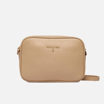 Borsa donna tracolla con zip sopra Patrizia Pepe Warm Skin