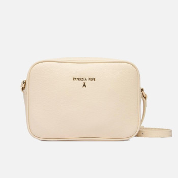 Borsa donna tracolla con zip sopra Patrizia Pepe Wooly White