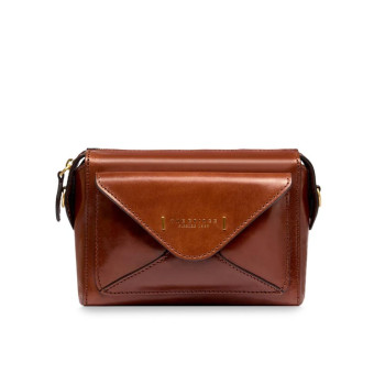 Borsa donna tracolla con tasca davanti The Bridge Frida Marrone/Oro