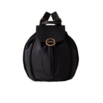 Borsa donna zainetto chiusura con patta Borbonese Dark Black