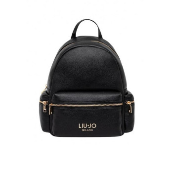 Borsa donna zainetto chiusura zip stondato con traschini laterali Liu Jo Evrim Nero