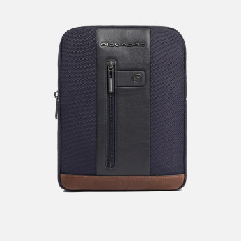 Borsello tozzo con tasca davanti Piquadro Brief2 Blu/Cuoio