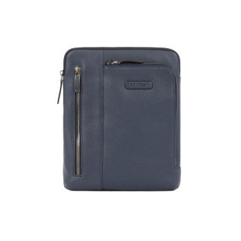 Borsello tozzo con tasca anteriore medio porta Ipad Piquadro Modus Blu