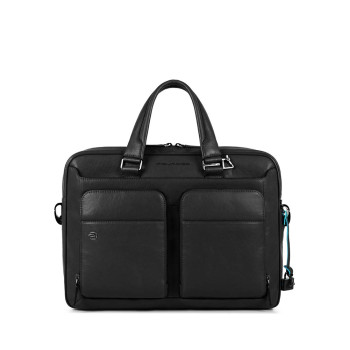 Cartella sottile porta computer e porta iPad®Air/Pro 9,7 a due manici con CONNEQU | Piquadro Black Square | CA2849B3-Nero