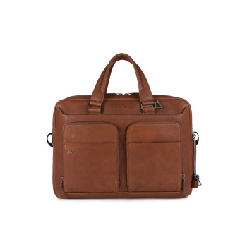 Cartella Sottile con dispositivo CONNEQU Porta Pc/iPad®Air/Pro | Piquadro Black Square | CA2849B3-Cuoio