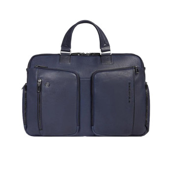 Cartella in Pelle Porta Computer 15.6 Cronus Piqudro CA6026S134-Blu Valigeria-it