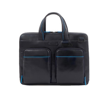 Cartella in Pelle Sottile Blue Square Revamp Piquadro Blu