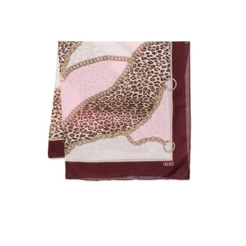 Foulard maxi quadrata chain animalier Liu Jo Red Aubergine