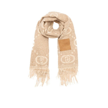 Foulard stola maxi con logo Liu Jo Oat Milk
