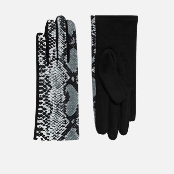 Guanti donna tessuto pitonato Pia Rossini Grey Snake Print