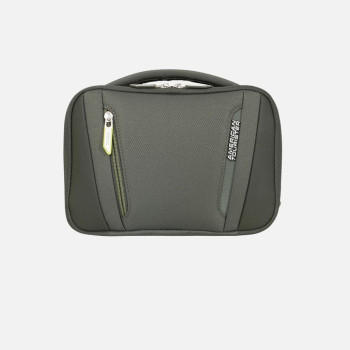 Necessaire due zip semplice espandibile American Tourister Wanderlite Dark khaki