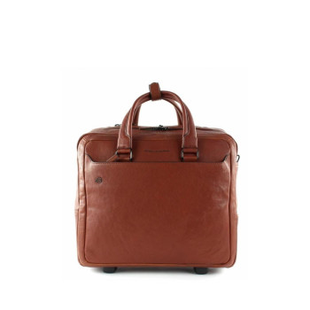 Pilota Trolley 45cm Black Square Piquadro Cuoio   Valigeria.it