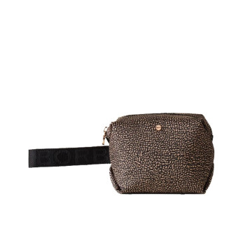 Pochette rettangolare con polsino tapiro classico Borbonese Op Naturale/Nero