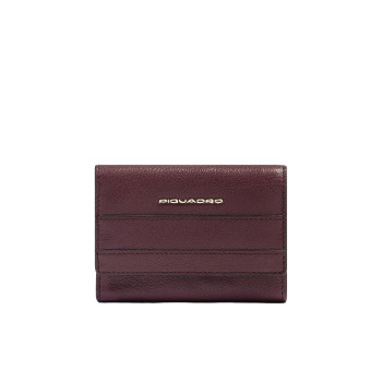 Portafoglio donna cerniare e patta piccolo Piquadro Bordeau