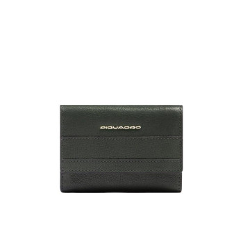 Portafoglio donna cerniare e patta piccolo Piquadro Verde