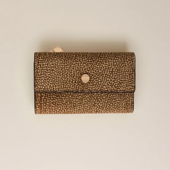 Portafoglio donna orizzontale con patta medio borbonese Op Naturale