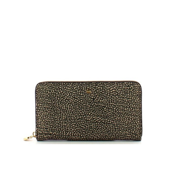 Portafoglio Donna Grande Ecosostenibile Borbonese Op NaturaleNero  Valigeria.it