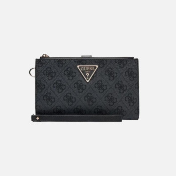 Portafoglio donna chiusura con lingua grande Guess Laurell II Coal Logo