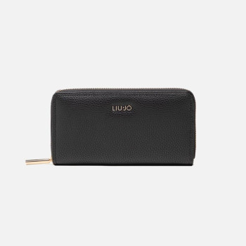 Portafoglio donna cerniera semplice grande Liu Jo Nero