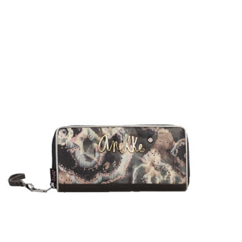 Portafoglio donna cerniera semplice grande billetero sintetico RFID Anekke Manifesto Multicolor