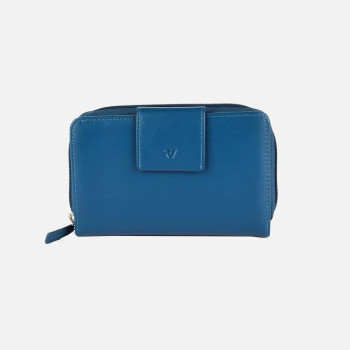 Portafoglio donna cerniera con patta medio Roncato Valigeria Pascal Calssic Blu