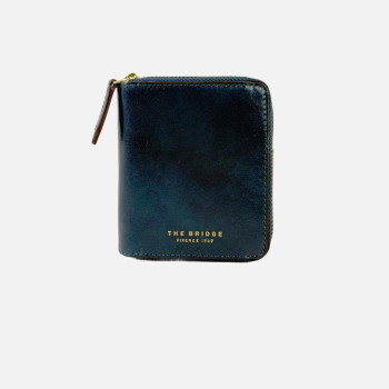 Portafoglio donna cerniera semplice medio The Bridge Pavone