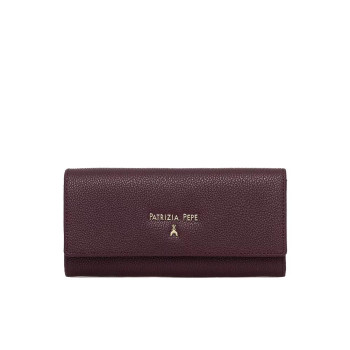 Portafoglio donna orizzontale con patta e soffietti Patrizia Pepe Purple Red