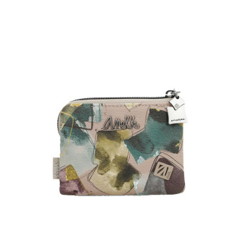 Portafoglio donna cerniera con patta piccolo flessibile RFID Anekke Evolution Multicolor