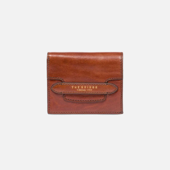 Portafoglio donna cerniera con patta piccolo The Bridge Marrone/Oro