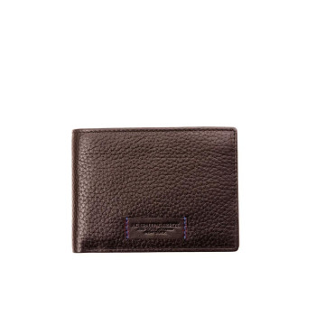 Portafoglio uomo orizzontale con patta Spalding&bros Full-Grain Testa Moro