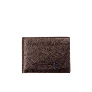 Portafoglio uomo orizzontale con patta Spalding&bros Full-Grain Testa Moro