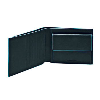 Portafoglio Uomo Piquadro | con portamonete e porta carte di credito | Linea Blue Square | PU1239B2-nero