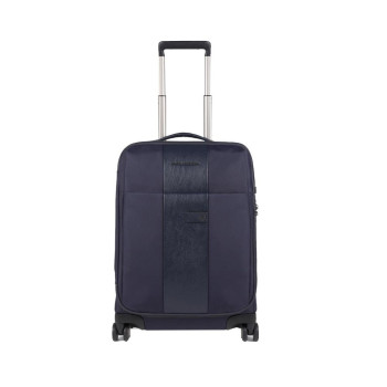Trolley morbido 55cm 4 ruote cabina ultra slim Piquadro Brief2 Blu