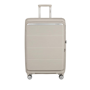 Trolley rigido 75cm 4 ruote grande espandibile apertra frontale Samsonite Paralux Stone Grey