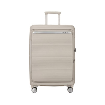 Trolley rigido 67cm 4 ruote medio espandibile apertra frontale Samsonite Paralux Stone Grey