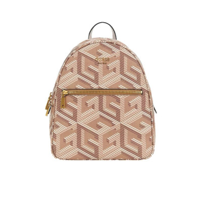 Borsa Donna Zainetto chiusura con Zip Vikky Cube Guess Taupe Logo