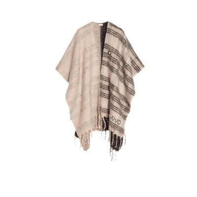 Abbigliamento Donna Poncho Liu Jo BlackOff White  Valigeria.it
