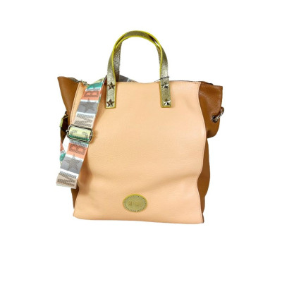 Borsa donna a mano con tracolla M-Brc Albicocca/Multi