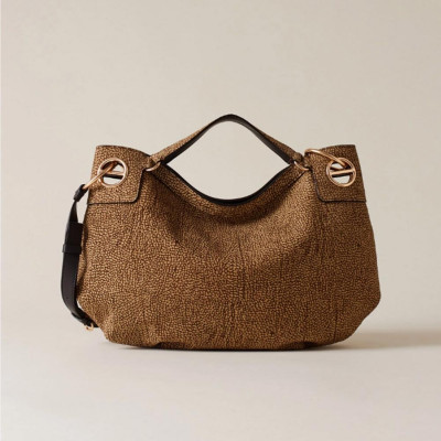 Borsa donna a mano hobo media con tracolla London Borbonese Op Naturale