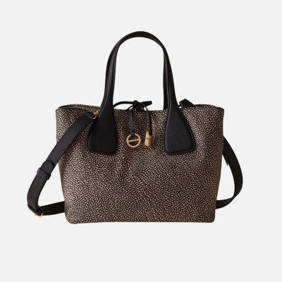 Borsa donna bauletto medio Borbonese Op Naturale/Nero