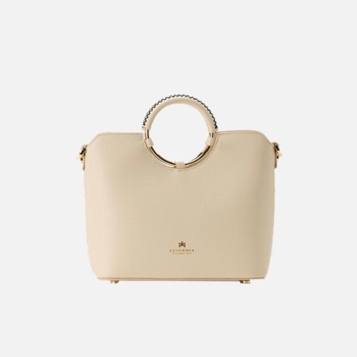 Borsa donna in pelle di vitello palmellato due manici con Oblò Cuoieria Fiorentina Prosecco