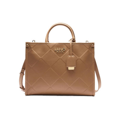 Borsa donna due manici con tracolla Liu Jo AA5206E077800070-Cammello Valigeria-it