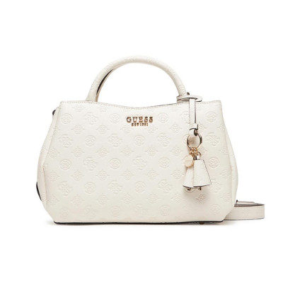 Borsa donna due manici con tracolla Guess Phoebe Off White Logo