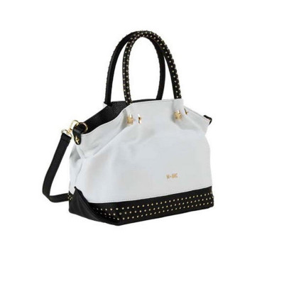 Borsa donna due manici media M-Brc C165--Bianco Nero Valigeria-it 