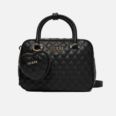 Borsa donna due manici quadrata Guess Atabey Black
