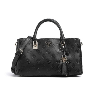 Borsa donna due manici quadrata Guess Tisha Black Logo
