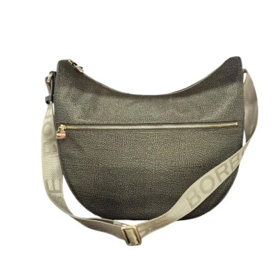 Borsa donna sacca grande con tasca zip davanti Borbonese Alloro